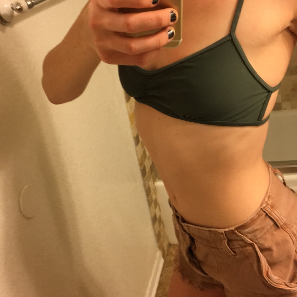 Forest green bathing suit top